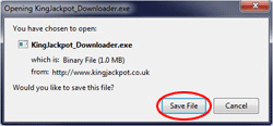 king jackpot download instructions save file