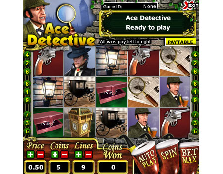 king jackpot ace detective 5 reel online slots game