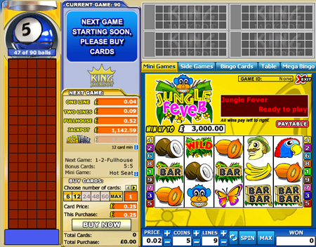 king jackpot 90 ball online bingo game