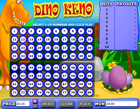 king jackpot dino keno online casino game