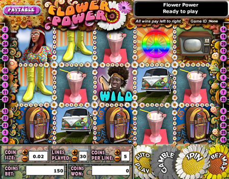 king jackpot flower power 5 reel online slots game