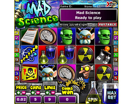 king jackpot mad science 5 reel online slots game