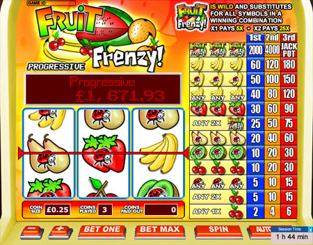 king jackpot fruit frenzy 3 reel online slots game