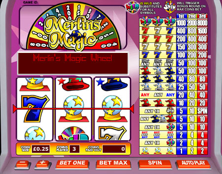 king jackpot merlins magic 3 reel online slots game