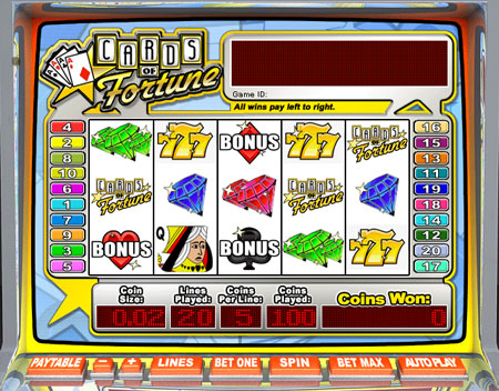 king jackpot cards of fortune 5 reel online slots game