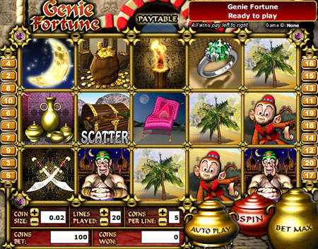 king jackpot genie fortune 5 reel online slots game