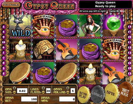 king jackpot gypsy queen 5 reel online slots game