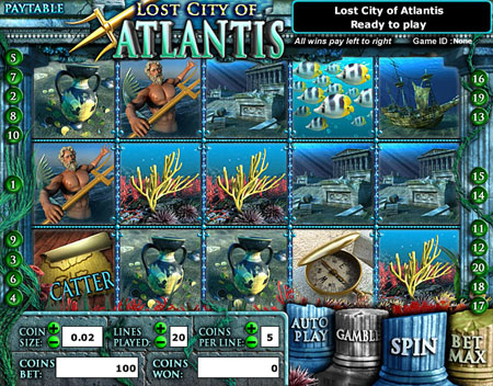 king jackpot lost city of atlantis 5 reel online slots game