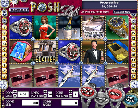 king jackpot posh life 5 reel online slots game