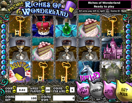 king jackpot riches of wonderland 5 reel online slots game