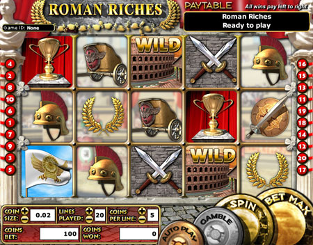 king jackpot roman riches 5 reel online slots game